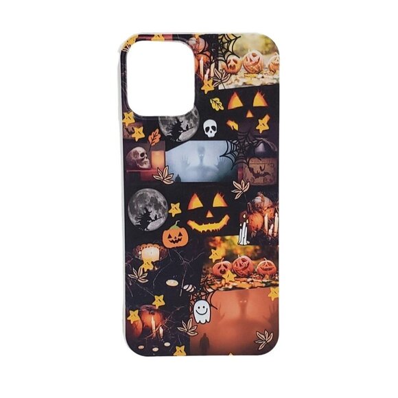 IPhone 12 / 12 pro Skeletons Pumpkins Halloween Phone Case - Picture 1 of 1